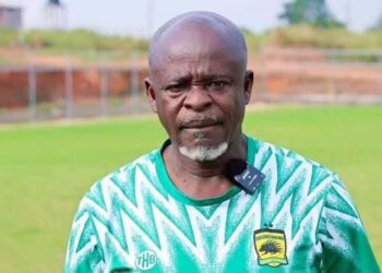 Prince Yaw Owusu at Kotoko's training ground at Adako Jachie and speaking to the club's media team