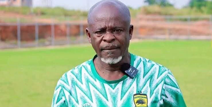 Prince Yaw Owusu at Kotoko's training ground at Adako Jachie and speaking to the club's media team