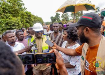 Roads and Highways Minister Hon Governs Kwame Agbodza Inpect Big Push Roads in the Ashanti North Region