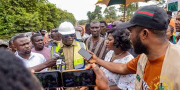 Roads and Highways Minister Hon Governs Kwame Agbodza Inpect Big Push Roads in the Ashanti North Region