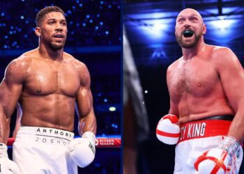 A split image of Anthony Joshua (left) and Tyson Fury (right)