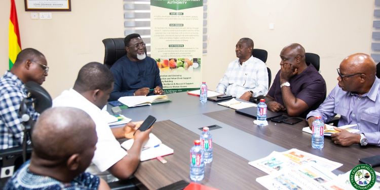 Dr. Andy Osei Okrah, TCDA CEO, with ANRAG Delegation