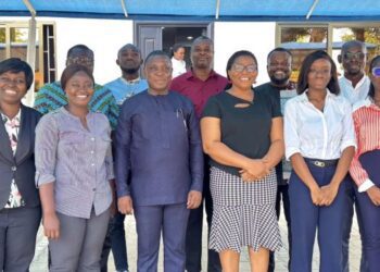 Prof. Berchie Asiedu, Deputy Executive Director of the Fisheries Commission, with the CERATH Development Organization, and Delegates