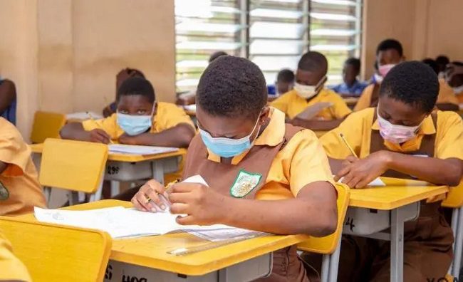 Ghanaian students taking part in the BECE 1