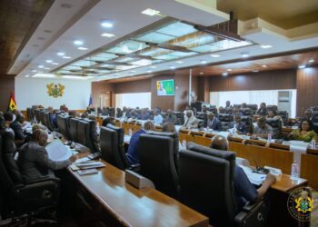 President John Dramani Mahama, chairing a Cabinet meeting