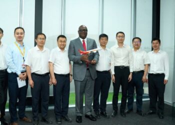 Mr. Simon Madjie GIPC CEO with Africa World Airlines Delegation