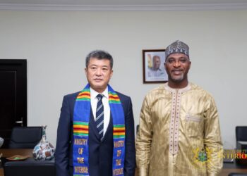Hon. Muntaka Mubarak, Minister for Interior, with China's Ambassador to Ghana, H.E. Cong Song