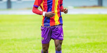Ali Mohammed in action for Hearts of Oak