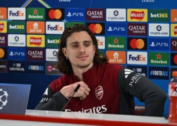 Calafiori in a UCL pre-match presser