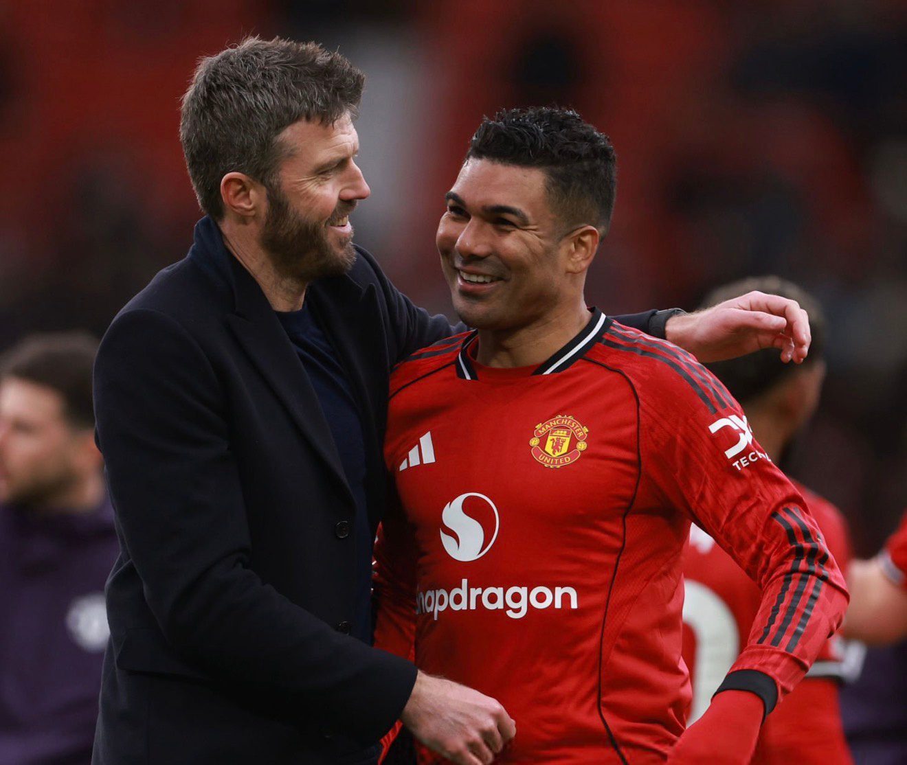 Casemiro and his head coach, Michael Carrick