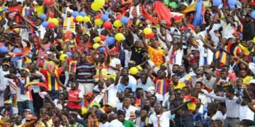 Hearts of Oak fans cheering their team on
