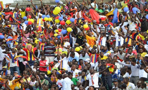 Hearts of Oak fans cheering their team on