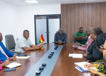 Ghana's Finance Minister Dr Cassiel Ato Forson in discussion with World Health Organization Regional Director for Africa, Dr Mohamed Yakub Janabi