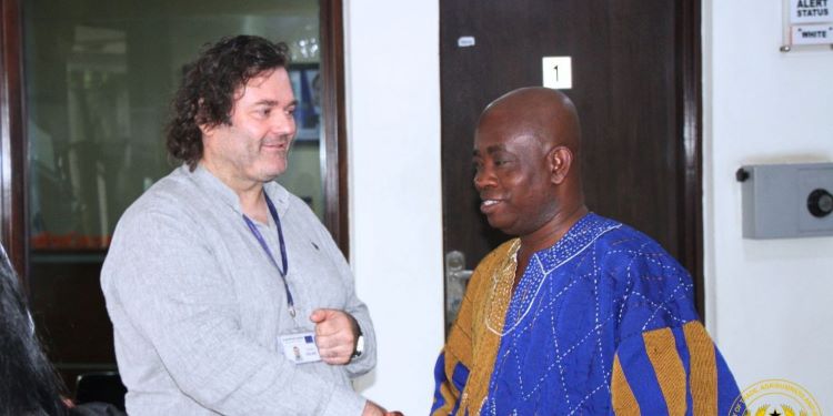 Deputy Minister for Trade, Agribusiness and Industry, Hon. Sampson Ahi, with PSWG Development Partners