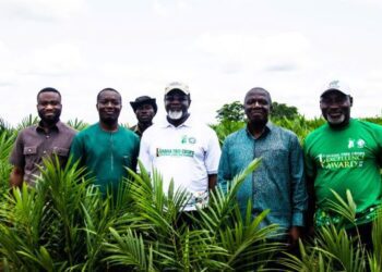 Dr. Andy Osei Okrah, TCDA CEO, with Dr. Isaac Danso, CSIR-OPRI Director, and Team at the Institute