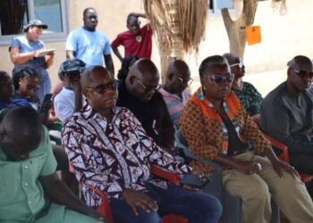 Hon. Emelia Arthur, Minister for Fisheries and Aquaculture Development, in Krachi West District
