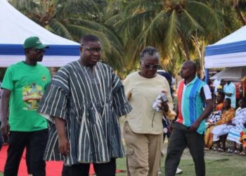 Hon. Emelia Arthur, Minister for Fisheries and Aquaculture Development, in the Ashanti Region