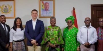 Hon. Emelia Arthur, Minister for Fisheries and Aquaculture Development, with the Chamber of Aquaculture Ghana Delegation