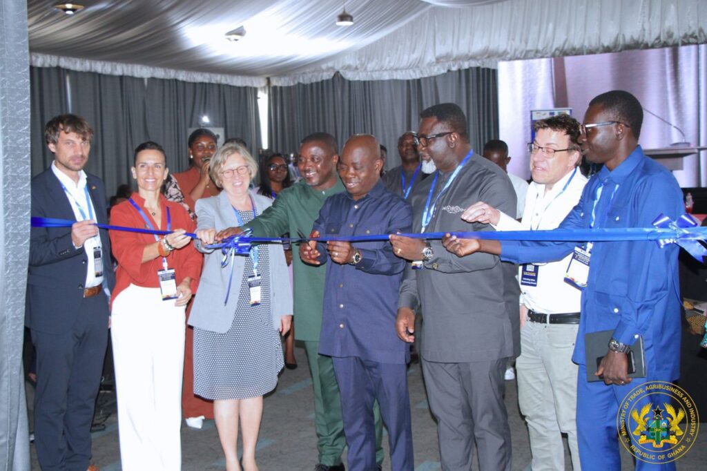 Hon. Sampson Ahi Deputy Minister for Trade Agribusiness and Industry at the Regional Cashew Apple Valorization Conference and Exhibition