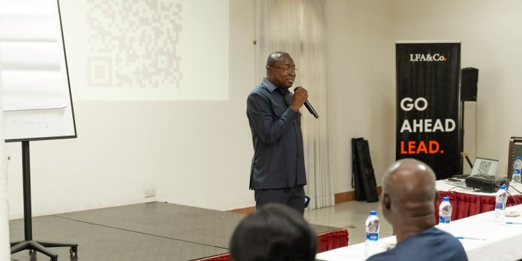 AGI Regional Chairman Demands Operational Agility From Accra SMEs 1 Mr. Tsonam Akpeloo, AGI Accra Regional Chairman, at the 10th Edition of the Entrepreneurial Knowledge Forum