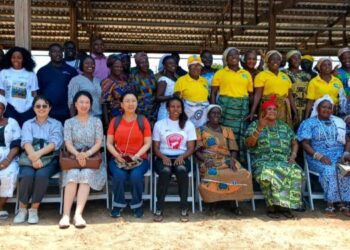 Representatives of the Fisheries Commission and the Korea Maritime Institute, at the Tema Manhean Fish Processing Facility