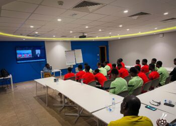 Black Starlets team on a call with GFA President via Zoom
