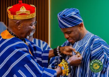 Goldbod CEO with Paramount Chief of Buipe