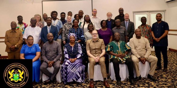 Dr. Afisah Zakariah, Chief Director of MoFAD, and Stakeholders, at the Closure Workshop for the Fish for Development (FFD) Programme