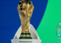 The Fifa World Cup trophy is displayed ahead of the draw for the 2026 Fifa World Cup European qualifiers at the FIFA headquarters in Zurich, on December 13, 2024. (Photo by Fabrice COFFRINI / AFP) (Photo by FABRICE COFFRINI/AFP via Getty Images)