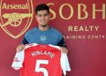 Piero Hincapie will continue to don the No. 5 jersey at Arsenal