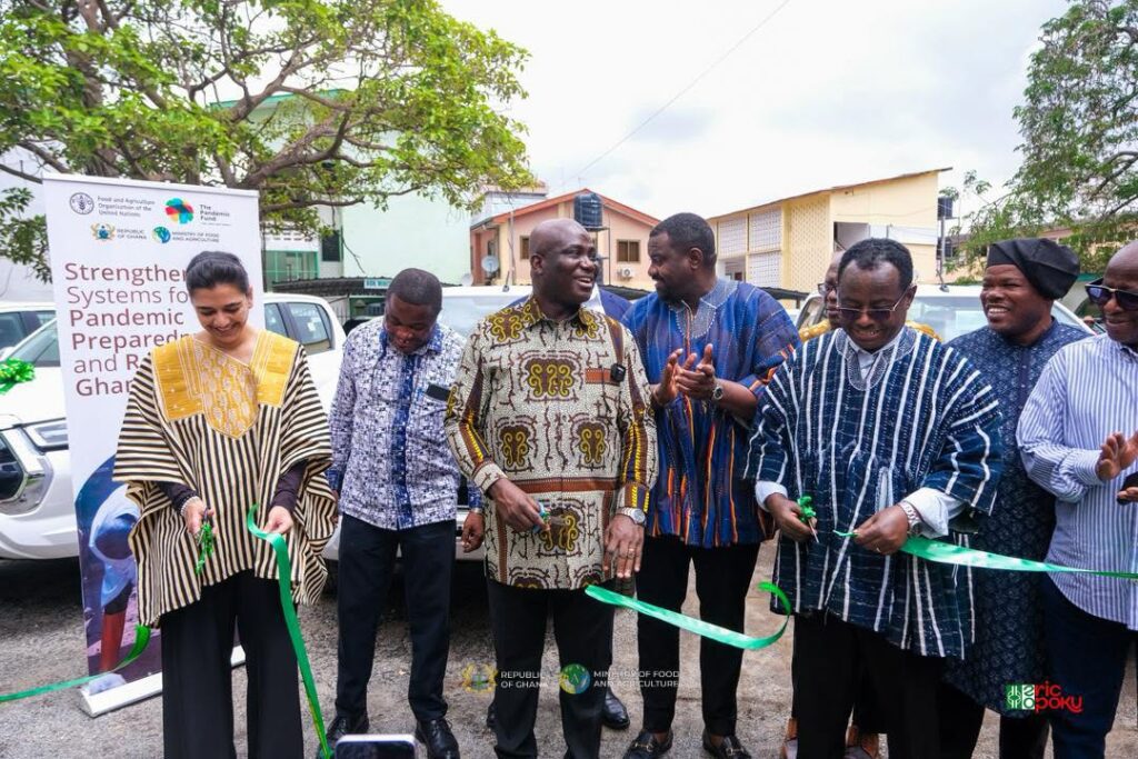 Hon. Eric Opoku Minister for Food and Agriculture Receives FAO Logistical Intervention