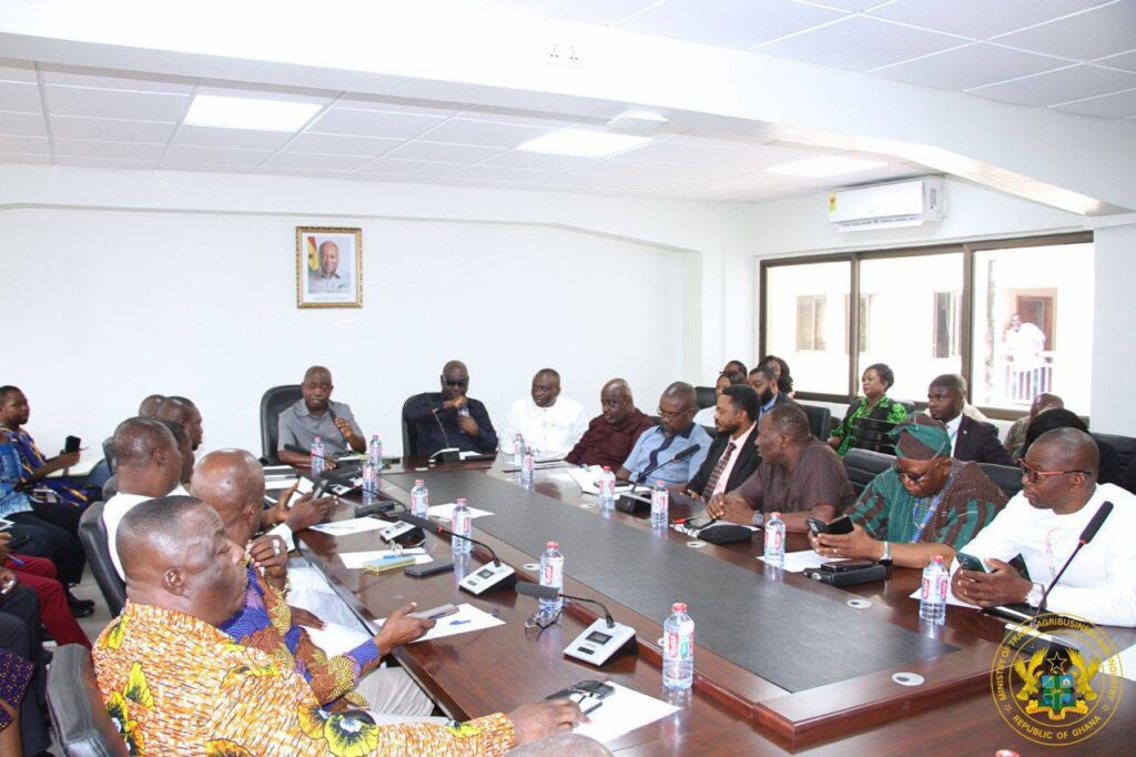 MoTAI Secures Parliamentary Backing for Industrial Reforms 3 Hon. Sampson Ahi Deputy Minister of Trade Agribusiness and Industry with Hon. Alexander Roosevelt Hottordze Chairman of the Parliamentary Select Committee on Trade Industry and Tourism and Team 1