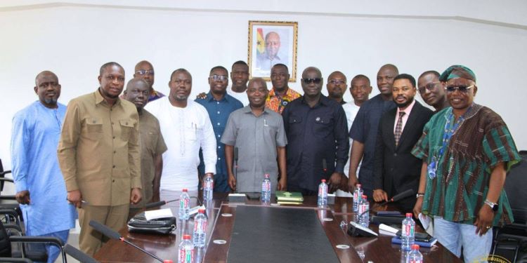 MoTAI Secures Parliamentary Backing for Industrial Reforms 1 Hon. Sampson Ahi, Deputy Minister of Trade, Agribusiness, and Industry, with Hon. Alexander Roosevelt Hottordze, Chairman of the Parliamentary Select Committee on Trade, Industry, and Tourism, and Team