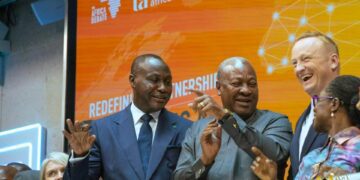 HE President John Dramani Mahama at the London Stock Exchange