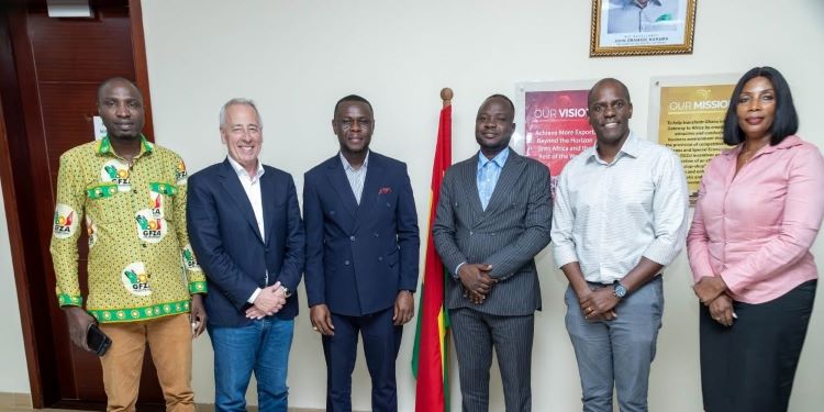 Ghana Positioned as Premier Agribusiness Hub for Angolan Industrial Conglomerate 1 Mr. Musah Sibiri Hamidu, GFZA DCEO, Finance and Administration, and Mr. Lateef Apau Wiredu, DCEO, Operations, with Senior Delegation from Granofino Limitada