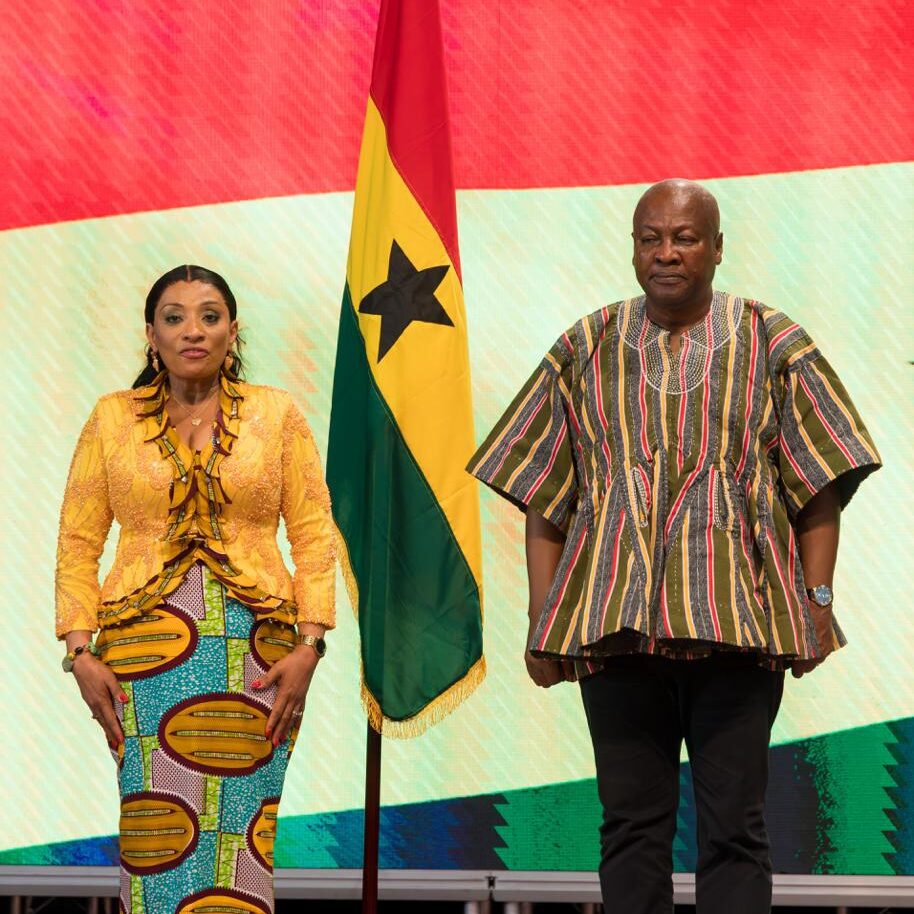 President John Dramani Mahama with H.E. Sabah Zita Benson Ghanas High Commissioner to the UK edited