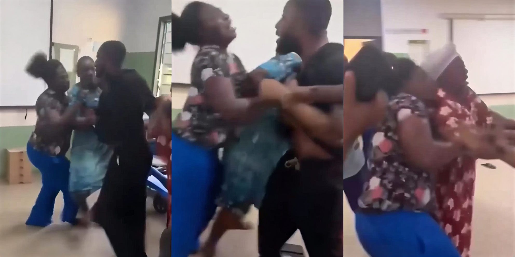 The Midwife being assaulted at Tema Community 22 Polyclinic