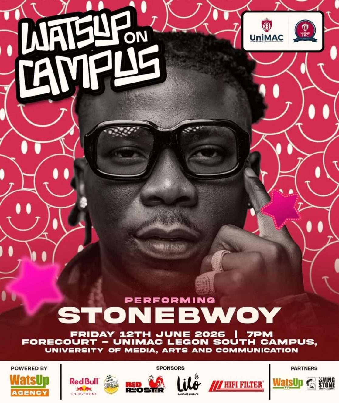 Stonebwoy WatsUp performance flyer