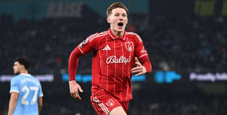 Elliot Anderson Completes Medical Ahead of Manchester City Move 1 Elliot Anderson celebrates after scoring for Nottingham Forest