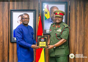 Energy and Green Transition Minister Dr. John Abdulai Jinapor, together with Lieutenant General William Agyapong, Chief of Defence Staff of the Ghana Armed Forces