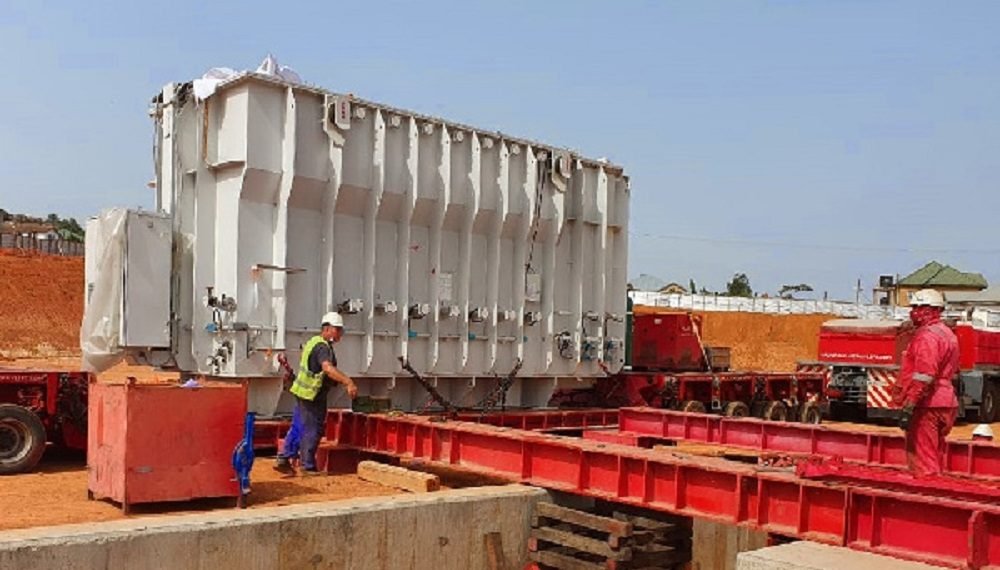 One of the six transformers being transported to the  Pokuase Bulk Supply Point site
