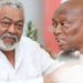 Former President Jerry John Rawlings(Left), Abdul Malik Kweku Baako Jr(Right)