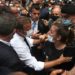 "I am here and it's my duty to help you’", French President Macron assures Beirut victims. 14 French President Emmanuel Macron, speaks with a woman as he visits the Gemayzeh neighborhood, which suffered extensive damage from an explosion on Tuesday that hit the seaport of Beirut
Image Credit: AP