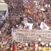 Berlin: Thousands protest against Corona Restrictions 12 Protesters call for end of corona virus restrictions. Image credit: BBC