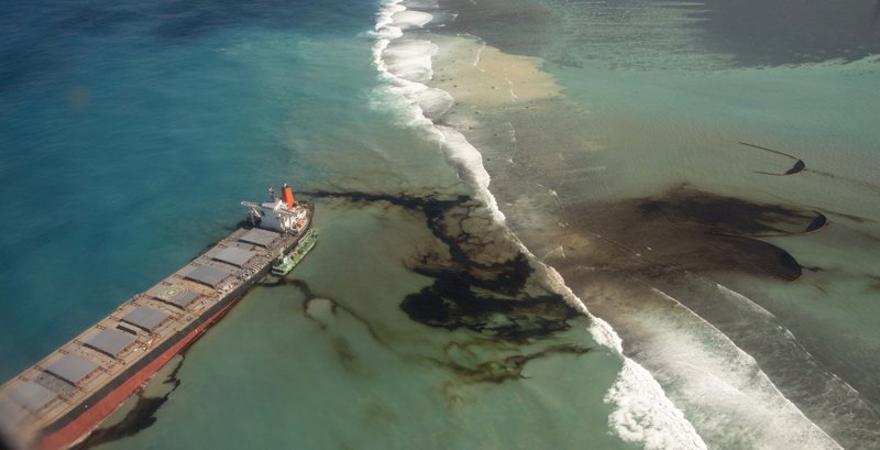 aerial view of spilled petrol