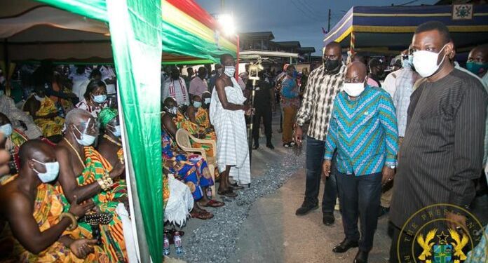 President Akufo-Addo cuts sod for a €48 million Takoradi Market project 1 nna 696x464 1