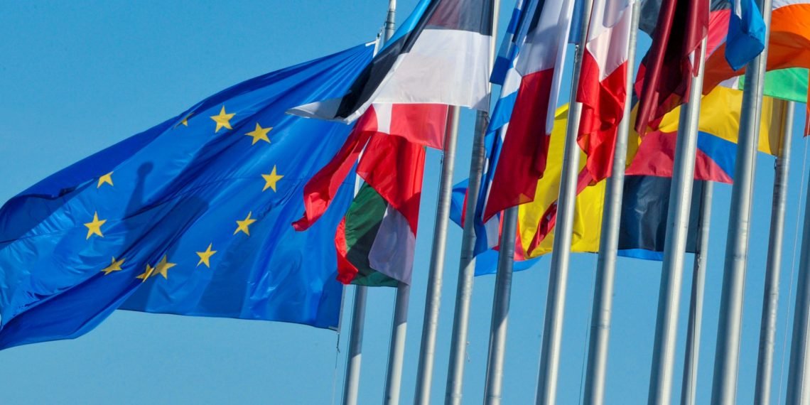 The European economy to contract by 7 percent in 2020 - IMF 1 cropped euro flags