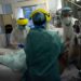 Medical staff on a COVID-19 ward at a hospital in Liege, Belgium. Image: AP