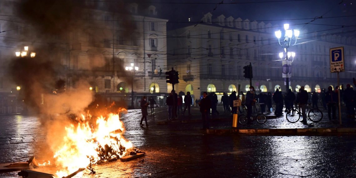 Protests against new coronavirus measures in Italy turn violent 1 Image: Reuters