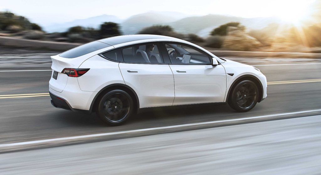 tesla model y sunset